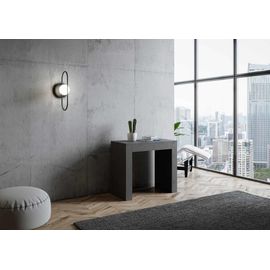 Console Extensible 90x42/302 Cm Effet Bois Anthracite