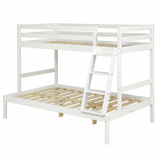 Lit Superposé Bois Massif Blanc 140x190 Cm