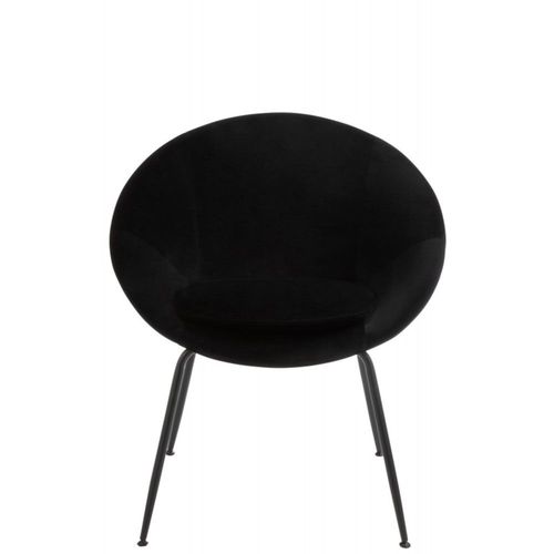 Chaise Ronde En Tissu Noir 69x56.5x80 Cm