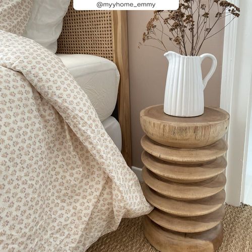 Tabouret Rond En Bois De Suar D30 Cm
