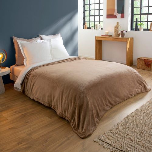 Couverture Polaire Extra Douce Coloris Taupe 220x240 Cm