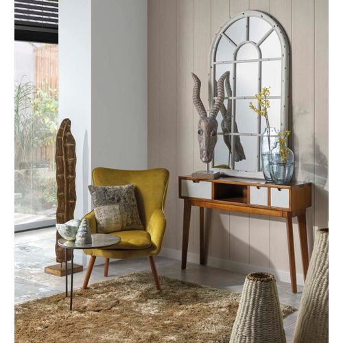 Console En Bois Marron Et Blanc L 110 Cm