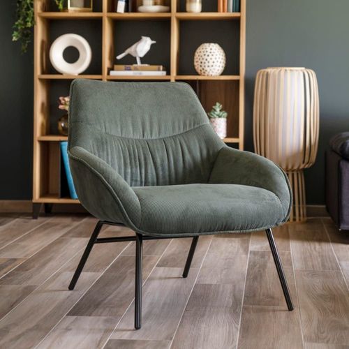 Fauteuil Velours Côtelé Vert Sapin Martin