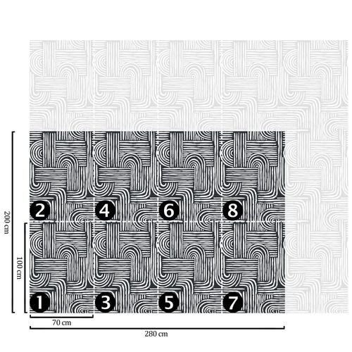 Papier Peint Rayures,papier écologique fin,200x280cm,8 feuilles