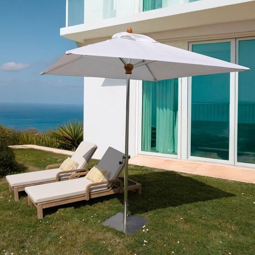 Parasol En Aluminium Et Toile Blanc 200cm