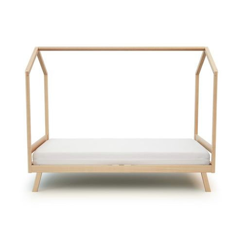 Lit Cabane Bébé Évolutif En Bois Hêtre Verni 70 X 140 Cm