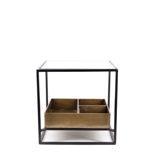 Table Basse En Aluminium Et Verre L 42 Cm