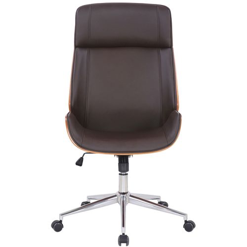 Chaise De Bureau Réglable En Pvc Et Synthetique Noyer / Marron