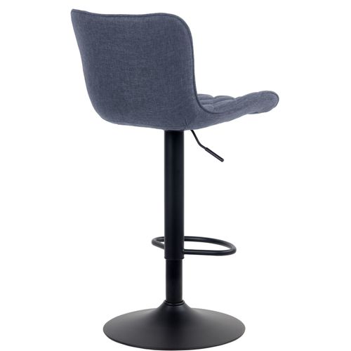 Tabouret De Bar Ajustable Pivotant Tissu Bleu