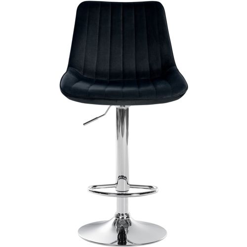 Tabouret De Bar Velours Ajustable Pivotant Velours Noir