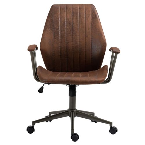 Chaise Bureau Simili Réglable Pivotante En Similicuir Cognac