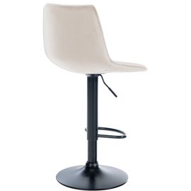 Tabouret De Bar Réglable Pivotant En Velours Crème