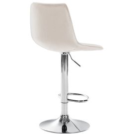 Tabouret De Bar Réglable Pivotant En Velours Crème