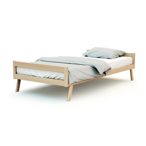 Lit Bébé Évolutif En Bois Hêtre Verni 70 X 140 Cm