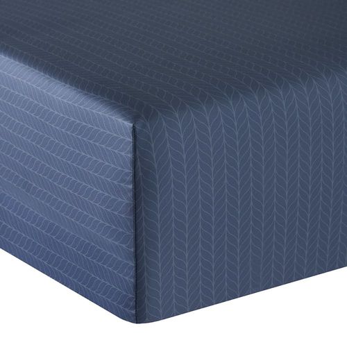 Drap Housse Satin Bleu Foncé 160x200 Cm