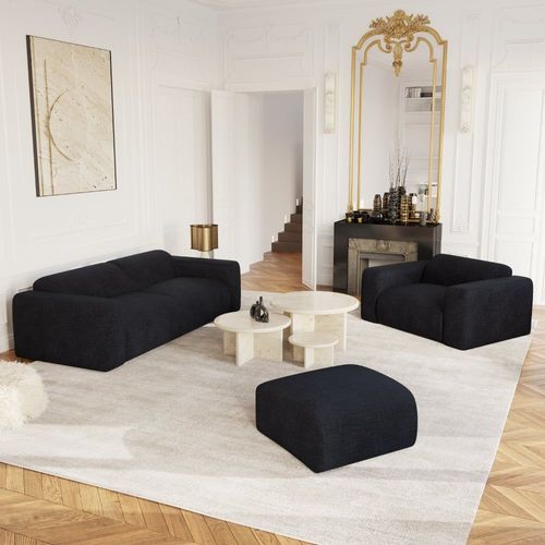 Fauteuil Velours À Motifs Anthracite