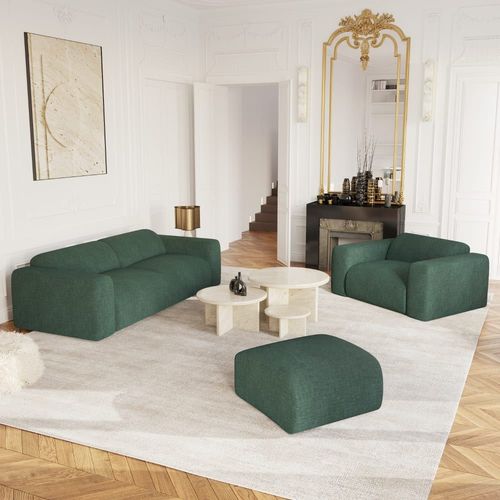 Fauteuil Velours À Motifs Vert Émeraude