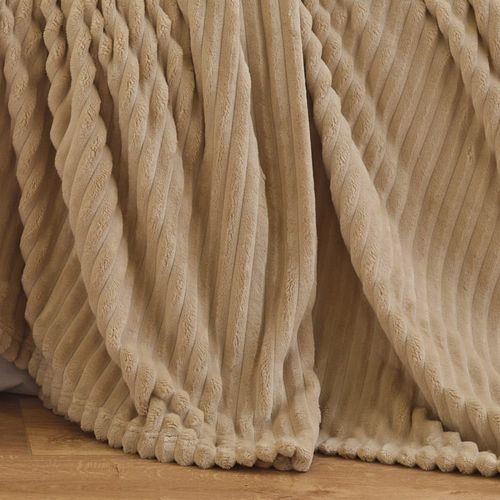 Couverture Polaire - - Effet Côtelé 3d Polyester Sable 180x240 Cm