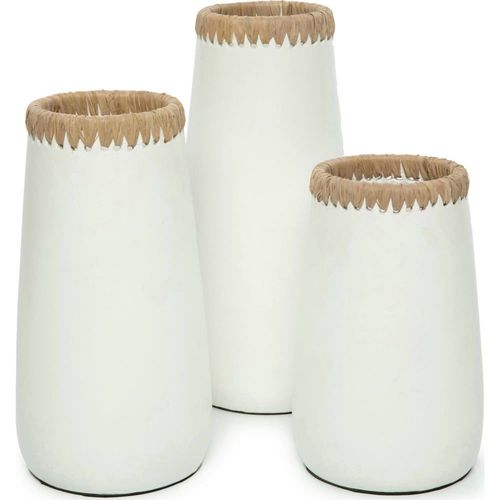 Vase Raphia Blanc