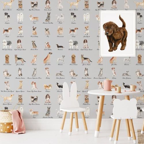 Papier Peint Chiens,papier écologique fin,200x280cm,8 feuilles