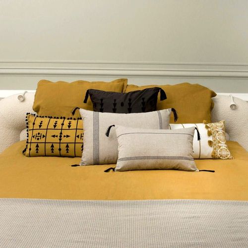 Housse De Coussin Coton Taupe 60x40