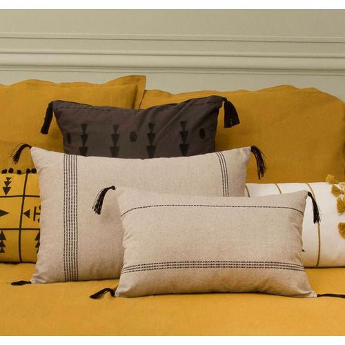 Housse De Coussin Coton Taupe 50x30