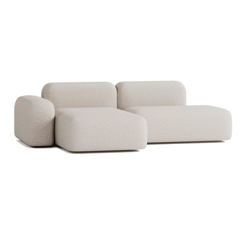 Canapé D'angle Modulable 3 Places En Tissu Beige
