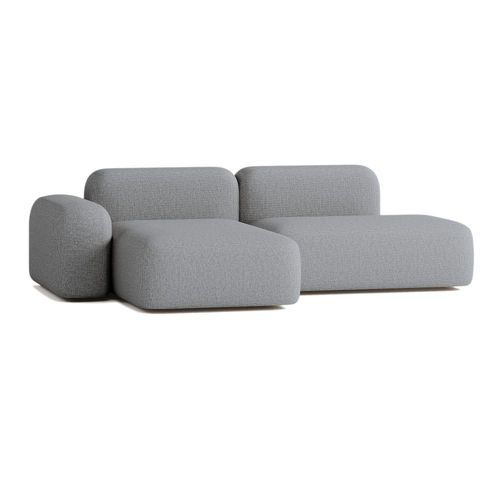 Canapé D'angle Modulable 3 Places En Tissu Gris Foncé