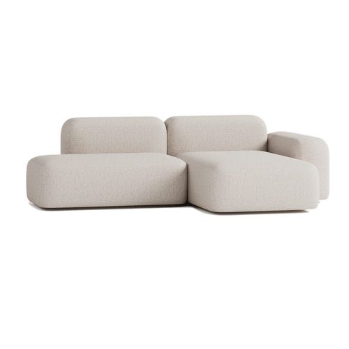Canapé D'angle Modulable 3 Places Tissu Beige