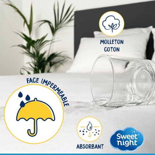 Protège matelas imperméable et anti acariens 140x200 cm
