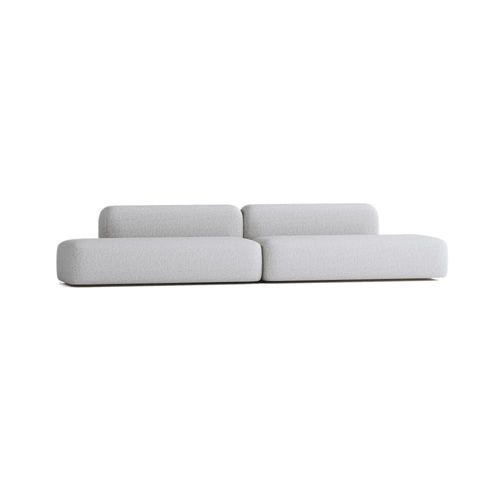 Canapé Modulable 6 Places En Tissu Gris Clair