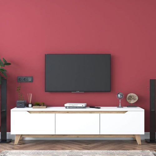 Meuble Tv 3 Portes - L180 Cm - Blanc
