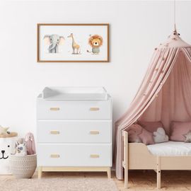 Commode Avec Table À Langer Et 3 Tiroirs Blanc
