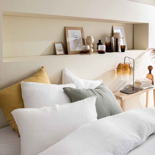 Housse De Couette En Gaze De Coton 240x220cm Blanc