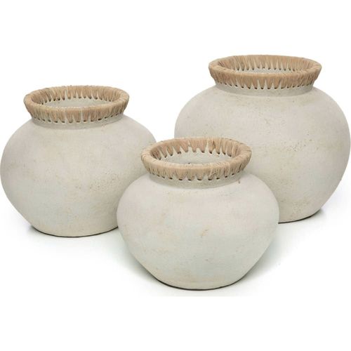 Vase Raphia Gris