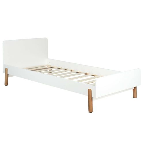 Lit Enfant Blanc Et Bois 90x190 Cm