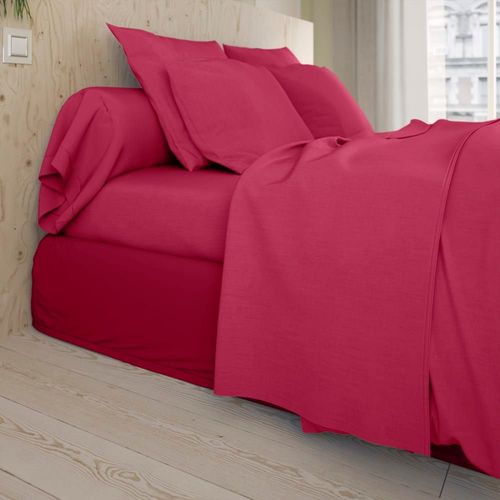 Drap Housse Coton Fuschia 140x200 Cm