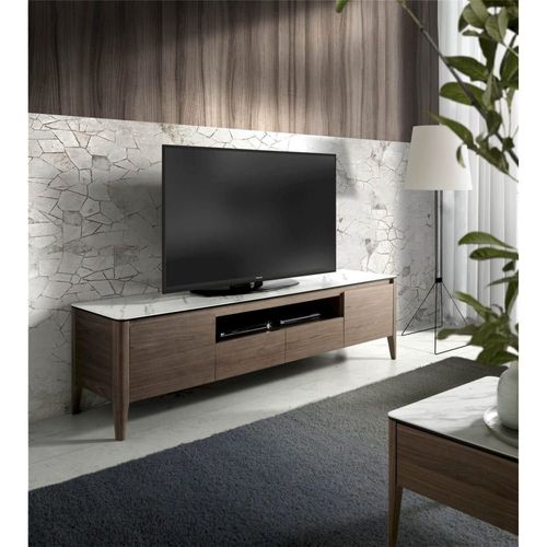 Meuble Tv Marbre Bois Foncé