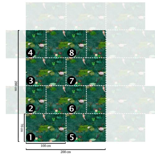 Papier Peint Impressionniste,papier fin,200x280cm,8 feuilles