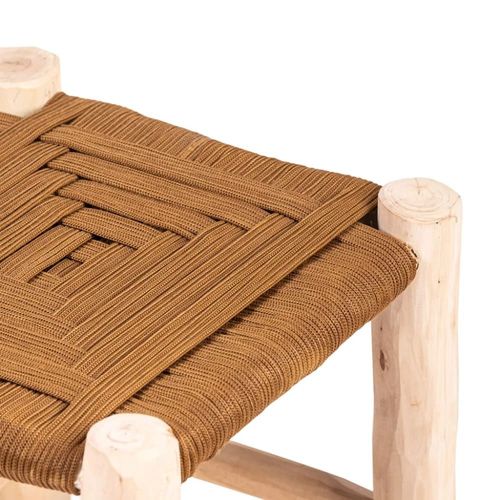 Tabouret Camel En Bois Et Corde Synthétique 40x32x32