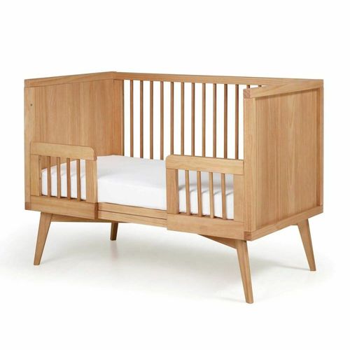 Pack lit bébé évolutif Montessori avec matelas bois massif 70x140 cm