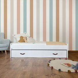 Lit Avec Tiroirs Blanc Et Sommier 50x196x112cm