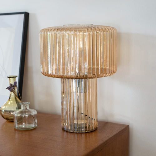Lampe En Verre Cannelé