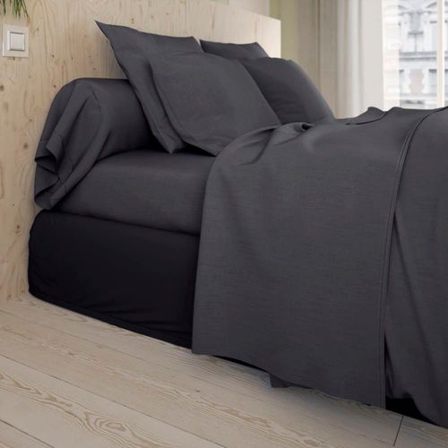 Drap Housse Coton Carbone 140x200 Cm