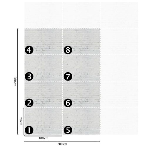 Papier Peint Briques,papier écologique fin,200x280cm,8 feuilles