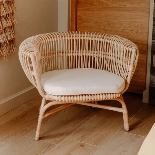 Fauteuil En Rotin Avec Coussin 75x93x74