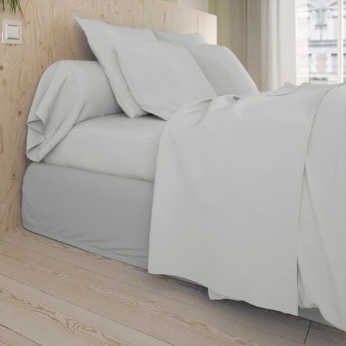 Drap Housse Coton Gris Perle 160x200 Cm