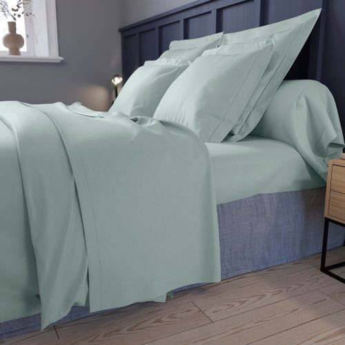 Drap Housse Satin De Coton Coloris Menthe 180x200 Cm