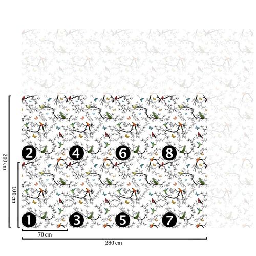 Papier Peint Ailes,papier écologique fin,200x280cm,8 feuilles