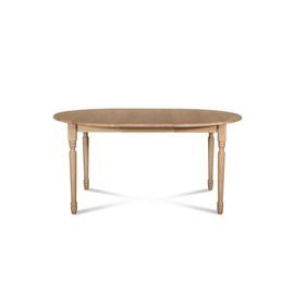 Table Ronde Extensible Pieds Tournés D105 + 4 Chaises Tissu Amande